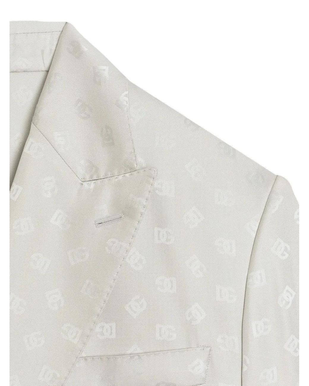 Dolce & Gabbana White Sicilia Double-Breasted Blazer for men