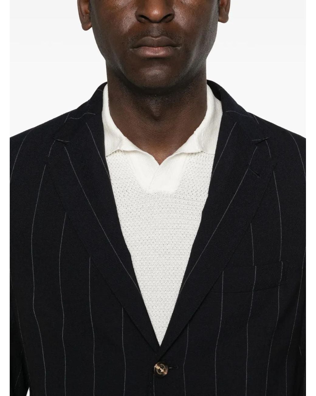 Eleventy Black Pinstripe-Pattern Single-Breasted Suit for men