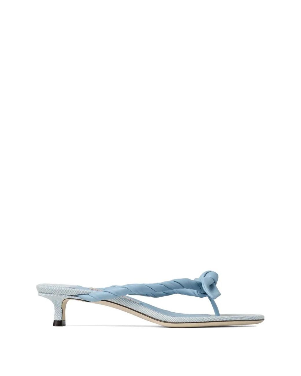 Jimmy Choo White Liss 35 Braided-Knot Heeled Sandals