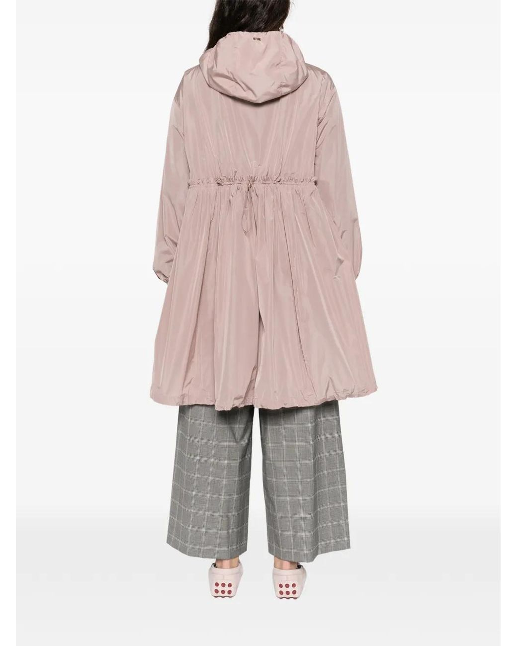 Herno Pink Ruffled-Trim Hooded Parka