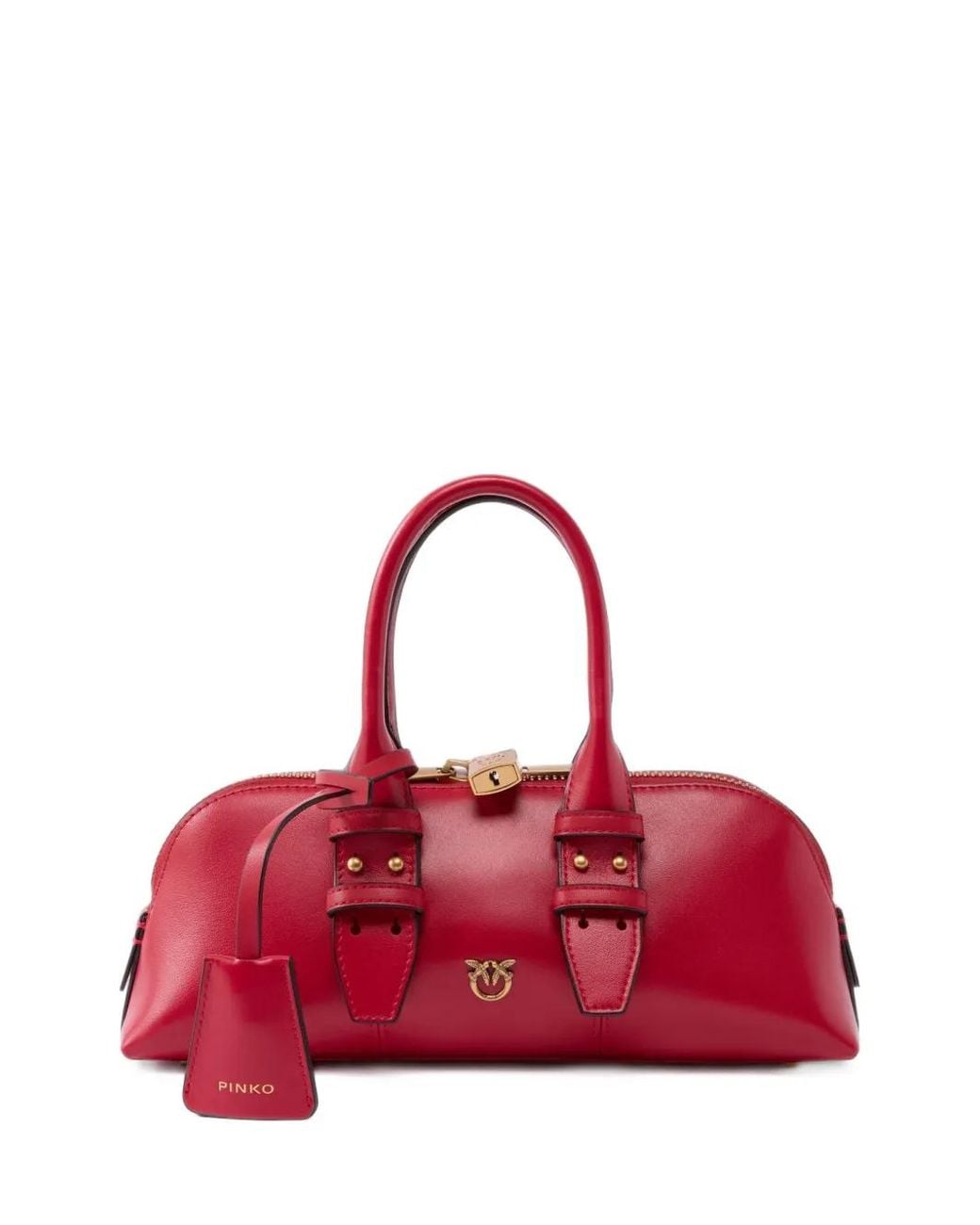 Pinko Red Small Leather Escape Bag