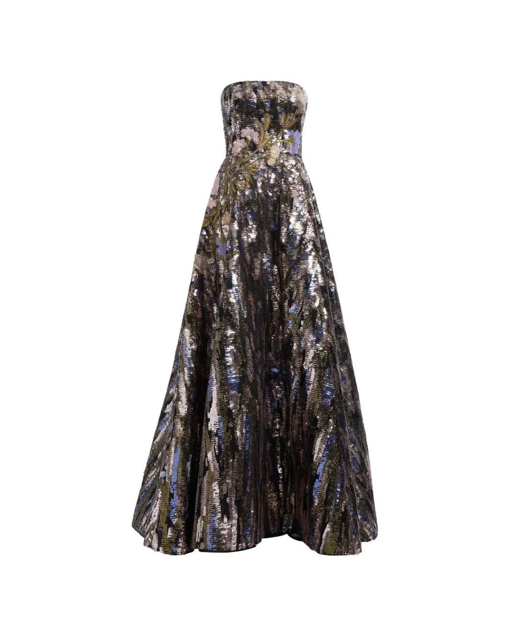 Elie Saab White Sequin-Embellished Maxi Dress