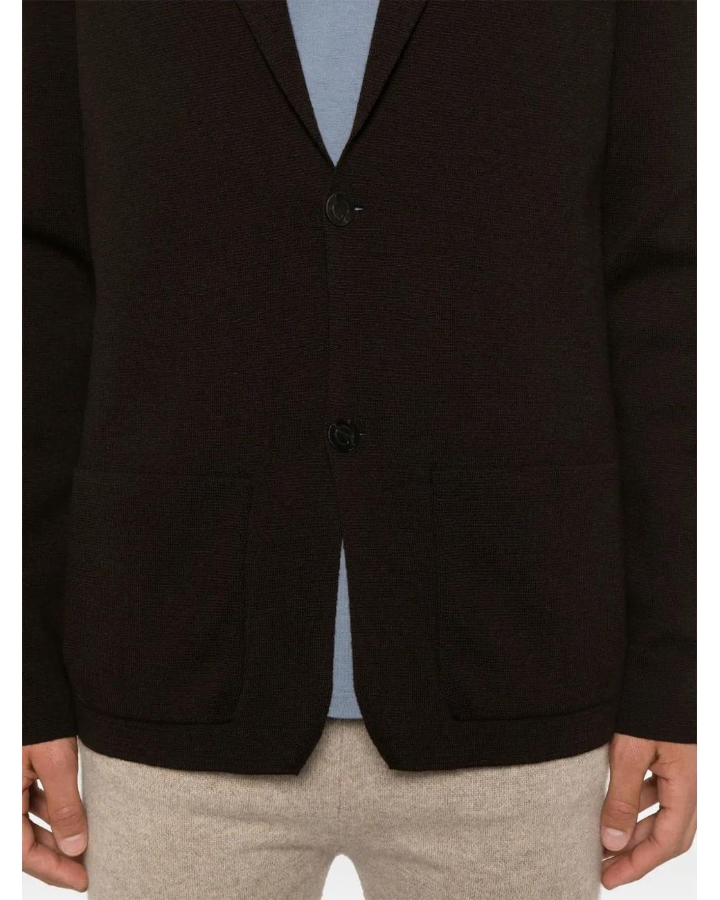 Drumohr Brown Single-Breasted Merino-Wool Blazer for men