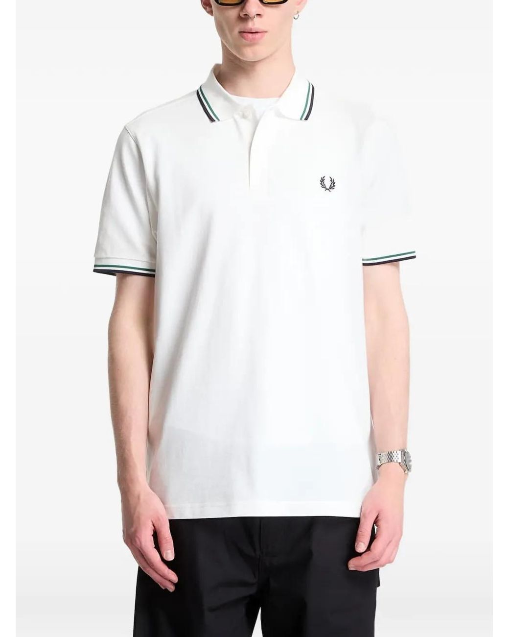 Fred Perry White M3600 Polo Shirt for men