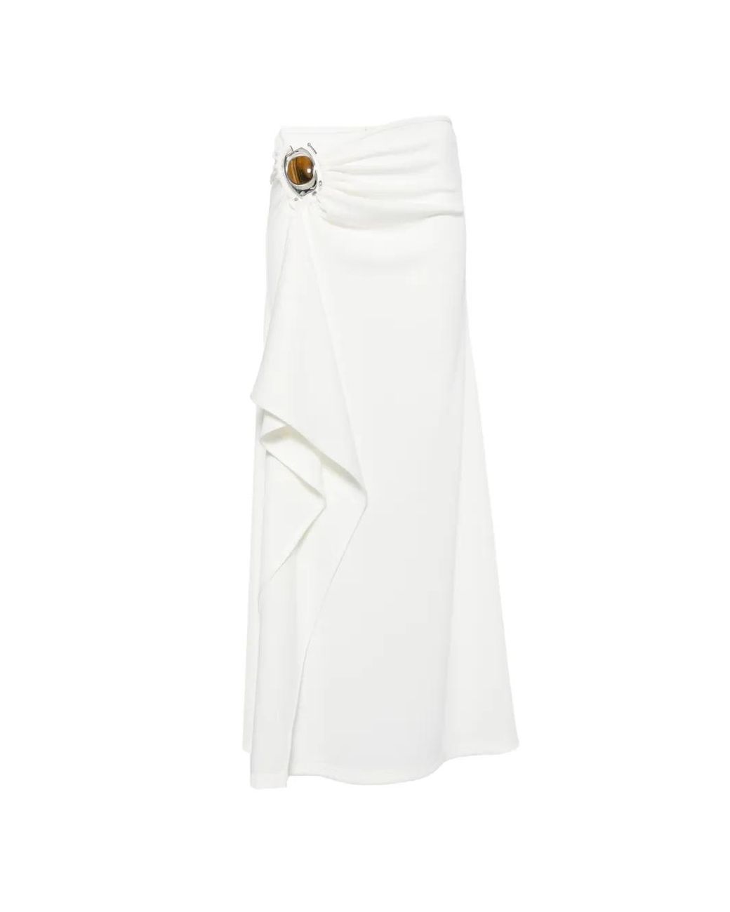 Christopher Esber White Occhio Crystal-Embellished Skirt