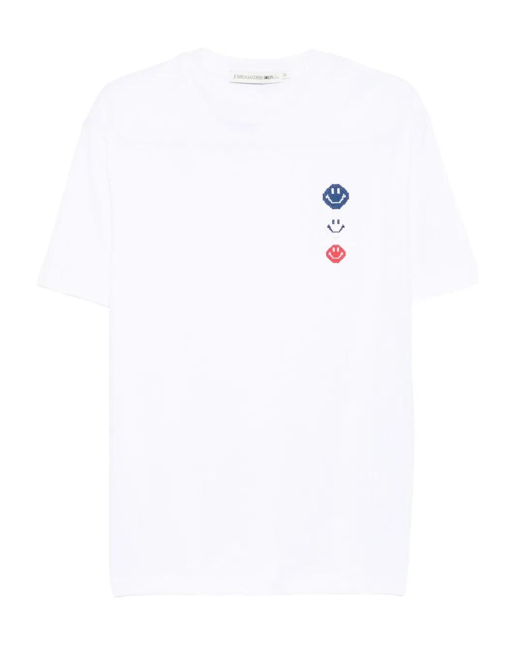 Joshua Sanders White Embroidered Cotton T-Shirt for men
