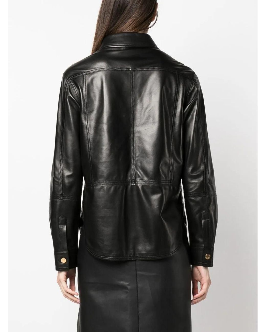 Tom Ford Black Calf-Leather Shirt