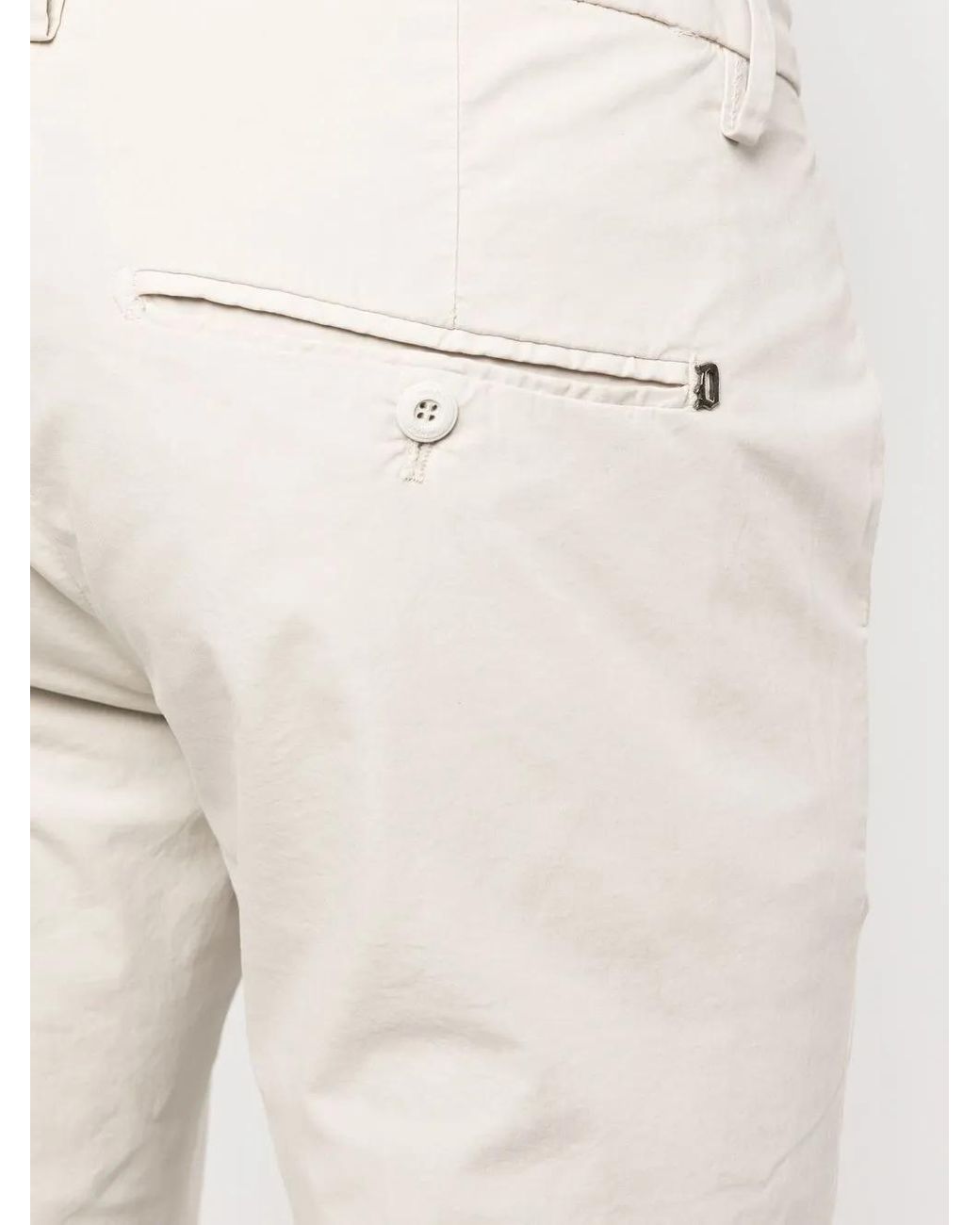 Dondup White Pressed-Crease Cotton Chinos for men
