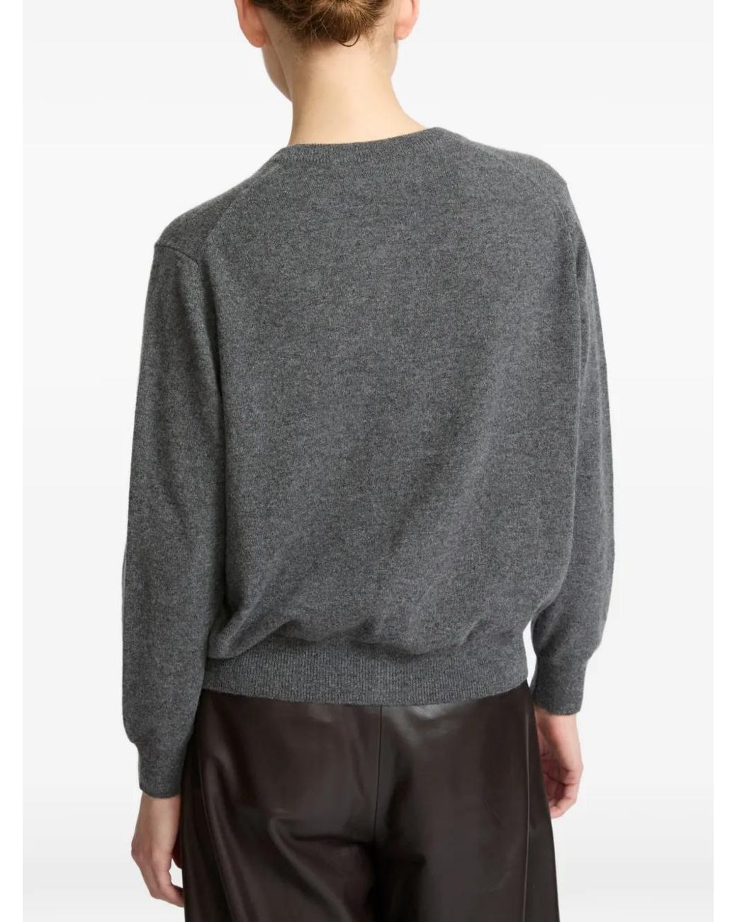Yves Salomon Gray Cardigan En Cachemire À Boutons Asymétriques