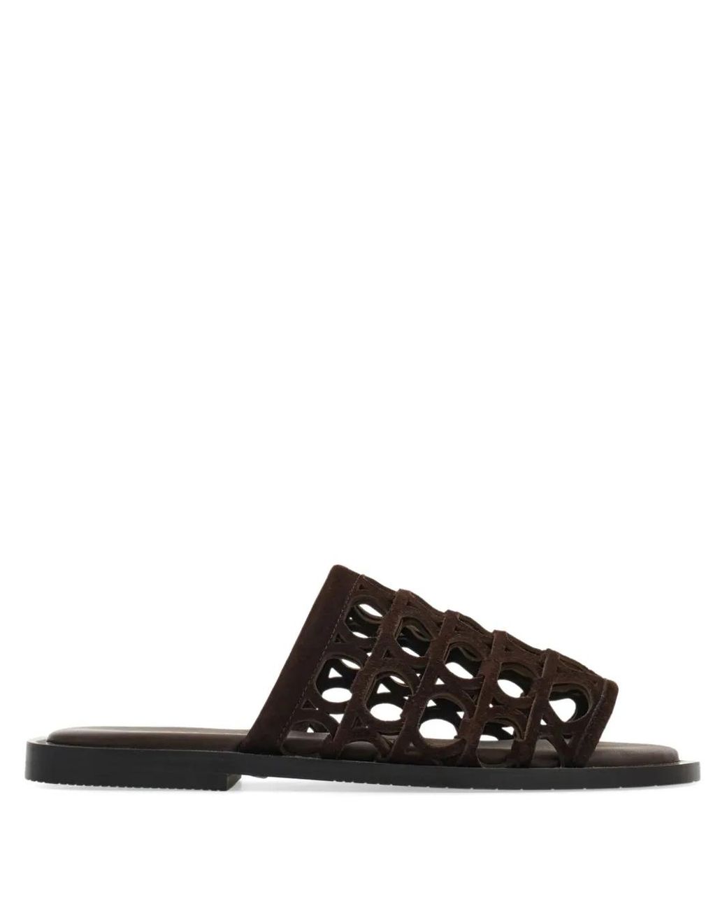 Ferragamo Black Gancini Slides for men