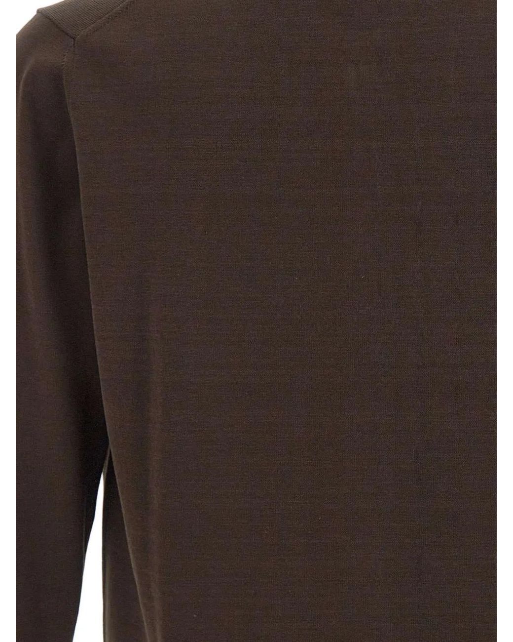 FILIPPO DE LAURENTIIS Brown Polo-Collar Button-Up Cardigan for men