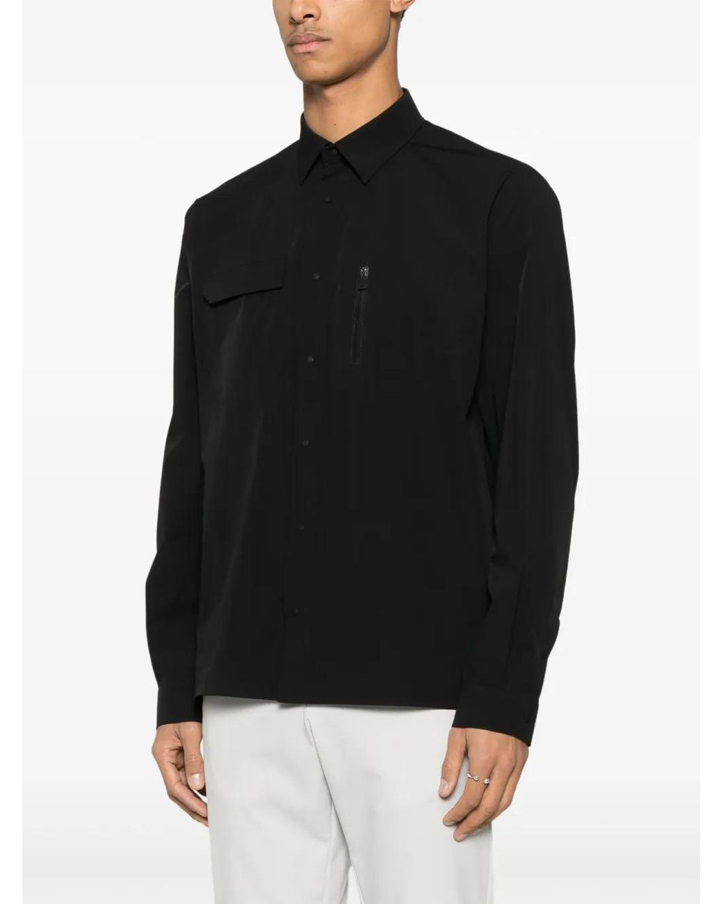 Herno Black Chest-Pockets Shirt for men