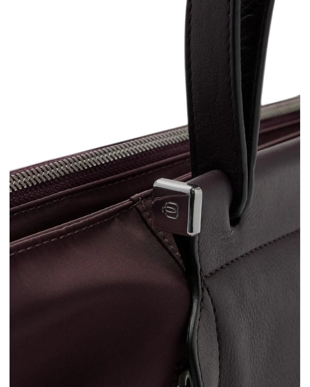 Piquadro Purple Sac Porté Épaule À Plaque Logo
