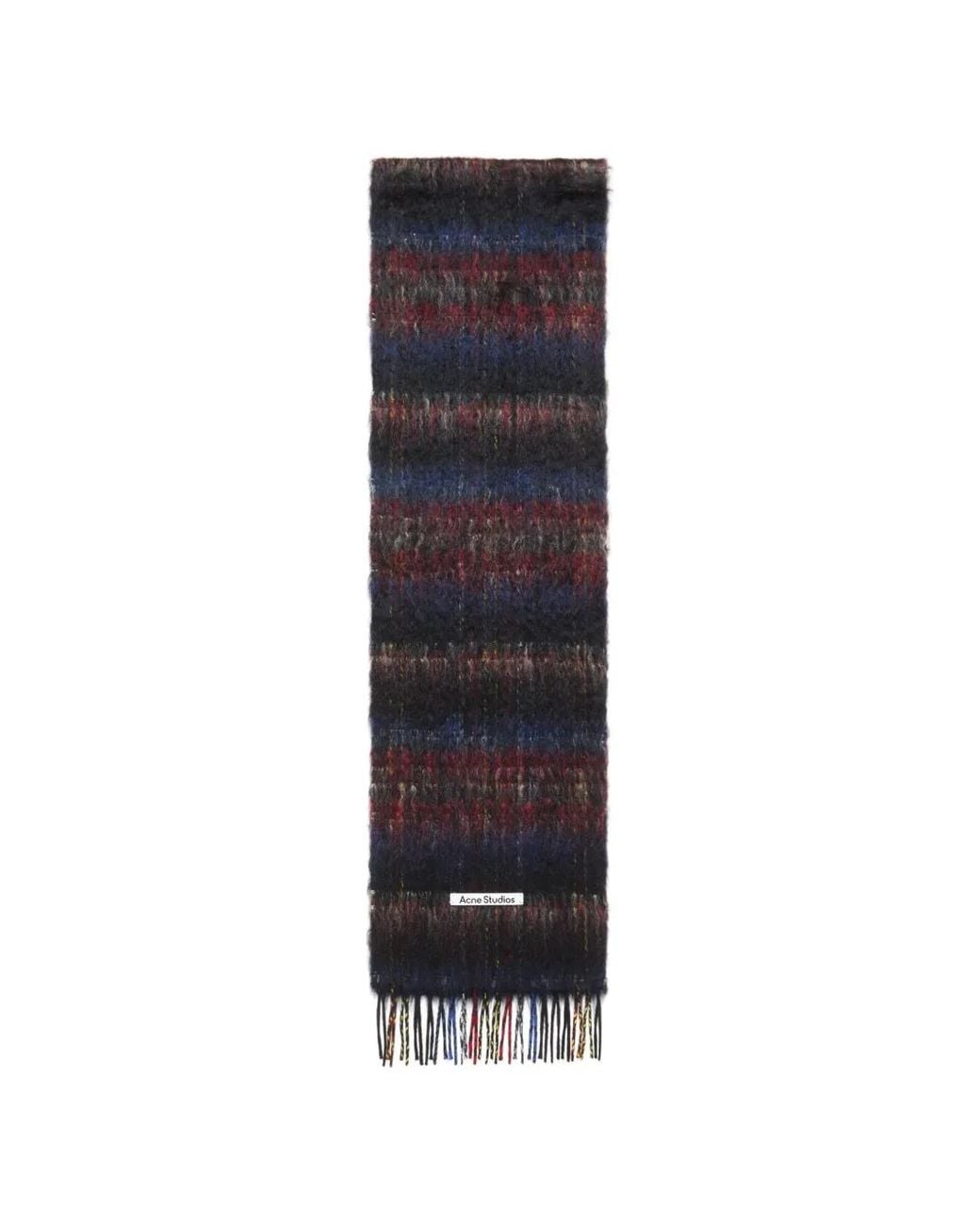 Acne Blue Fringed Mohair Scarf