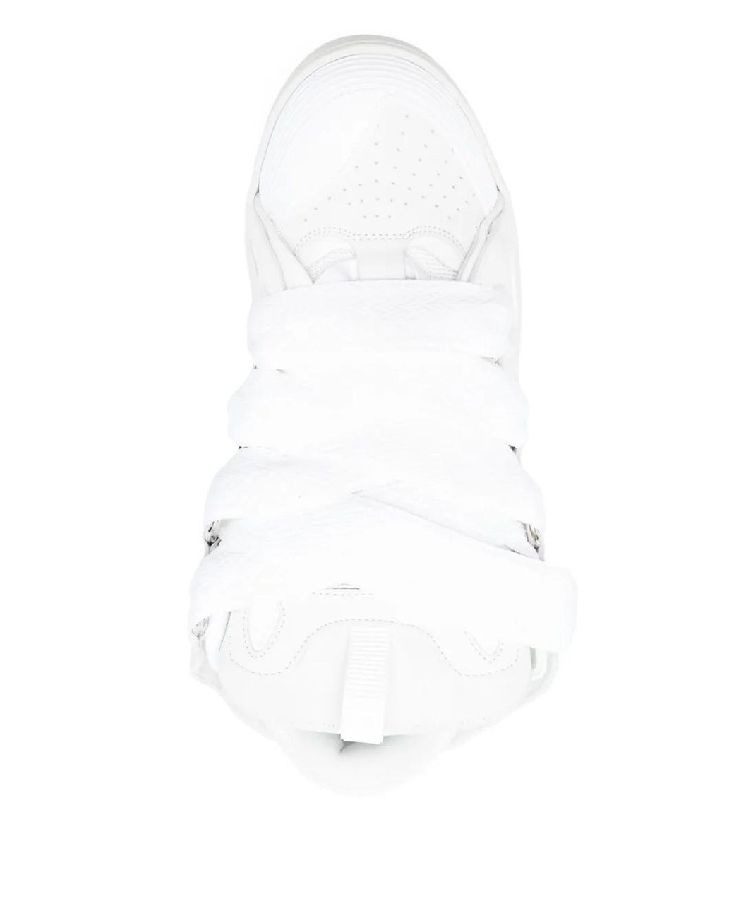Baskets Curb En Cuir Lanvin en coloris White
