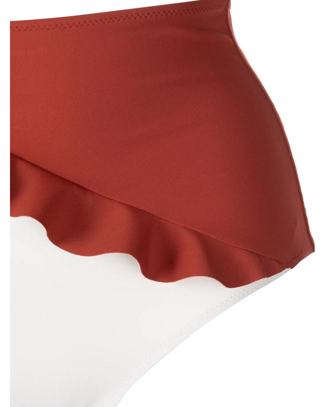 Evarae Red Ruffle-Trim Bikini Briefs