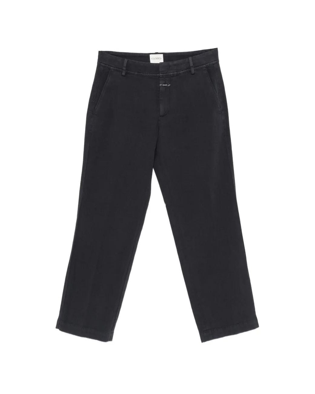 Closed Blue Belt-Loops Trousers