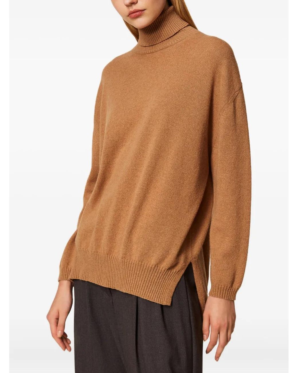 Twinset Brown Turtle Neck Sweater