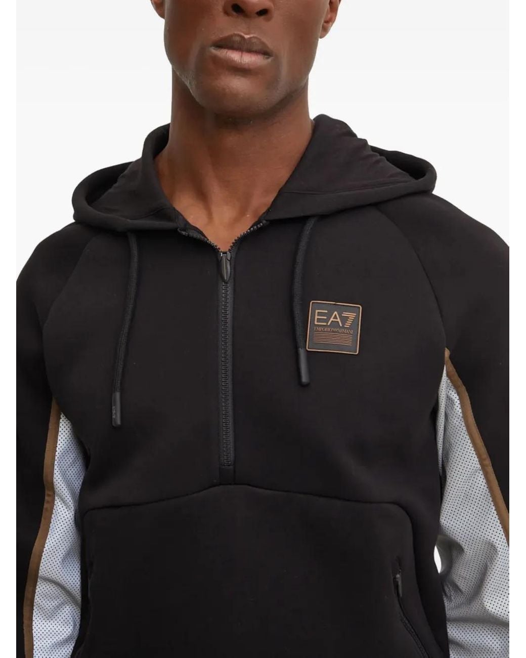 EA7 Hoodie Mit Logo-Patch in Black für Herren