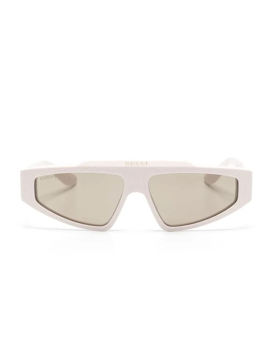 Gucci White Geometric-Frame Sunglasses for men