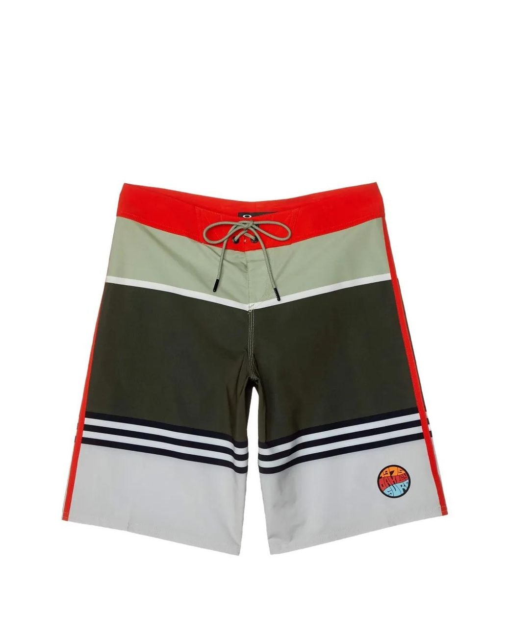 Oakley Red Striped 1975 Colour-Block Boardshorts for men