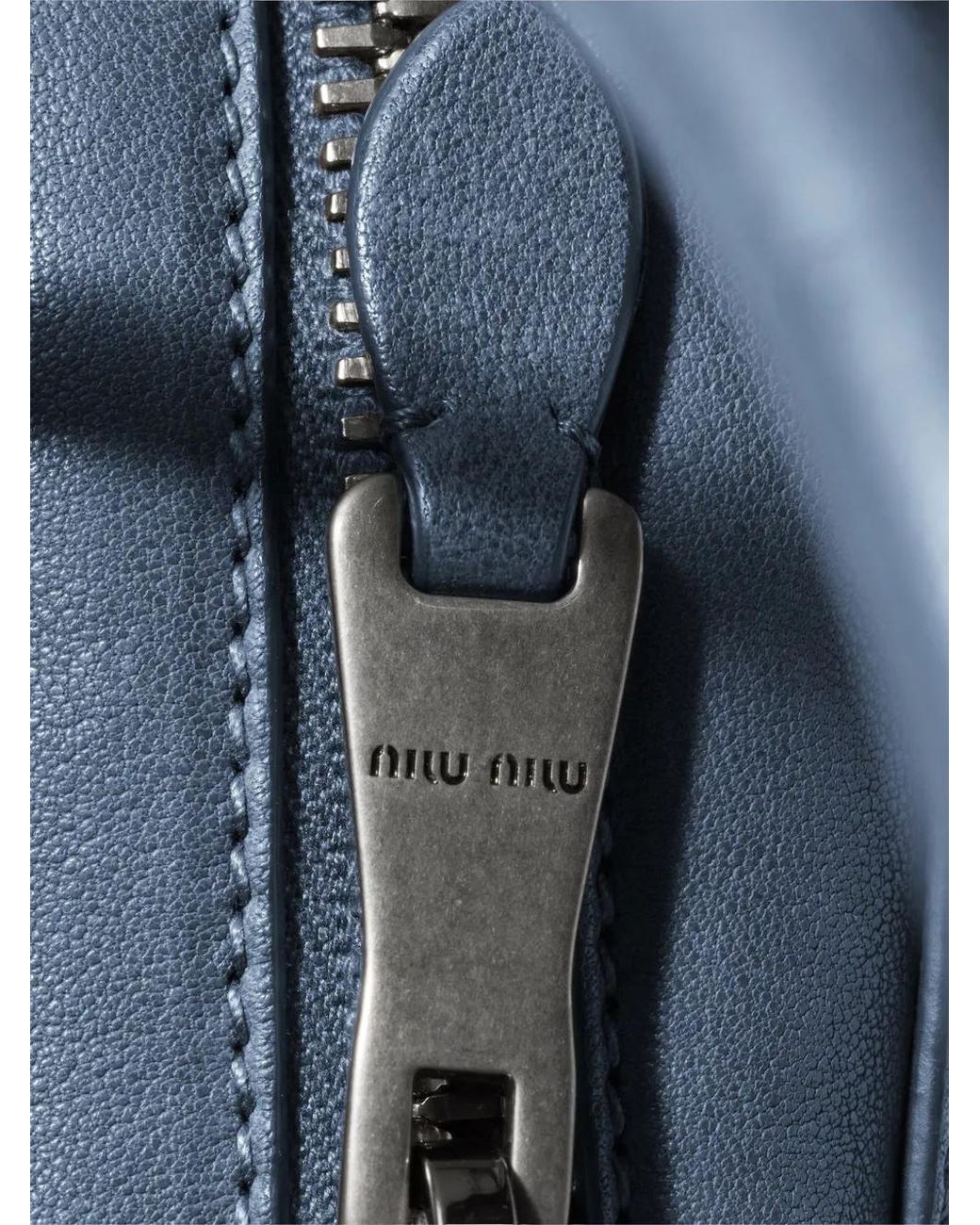 Miu Miu Blue Vivant Nappa Leather Bag