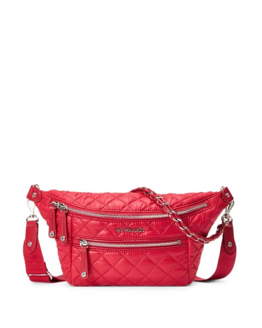 MZ Wallace Red Small Crosby Quilted Crossbody Bag