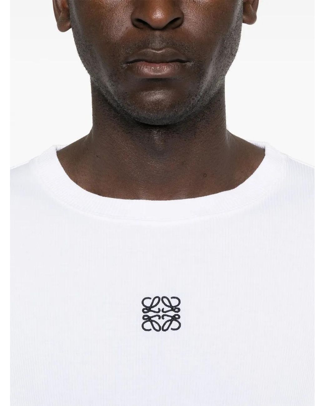 Loewe White Anagram Cotton T-Shirt for men