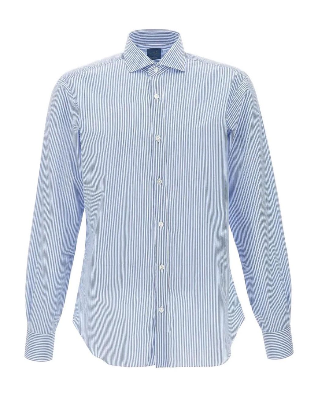 Barba Napoli Blue Striped Shirt for men