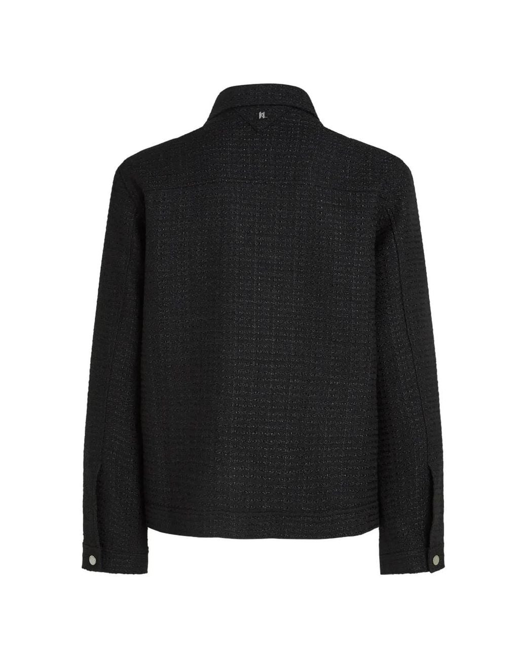 Karl Lagerfeld Black Buckle Zip-Up Jacket for men