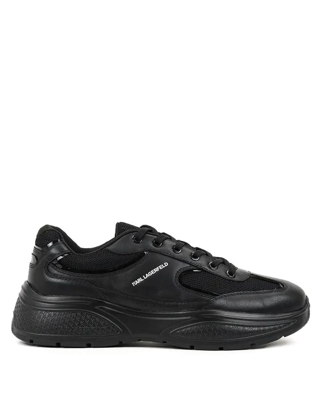 Karl Lagerfeld Black Lace-Up Chunky Sneakers for men