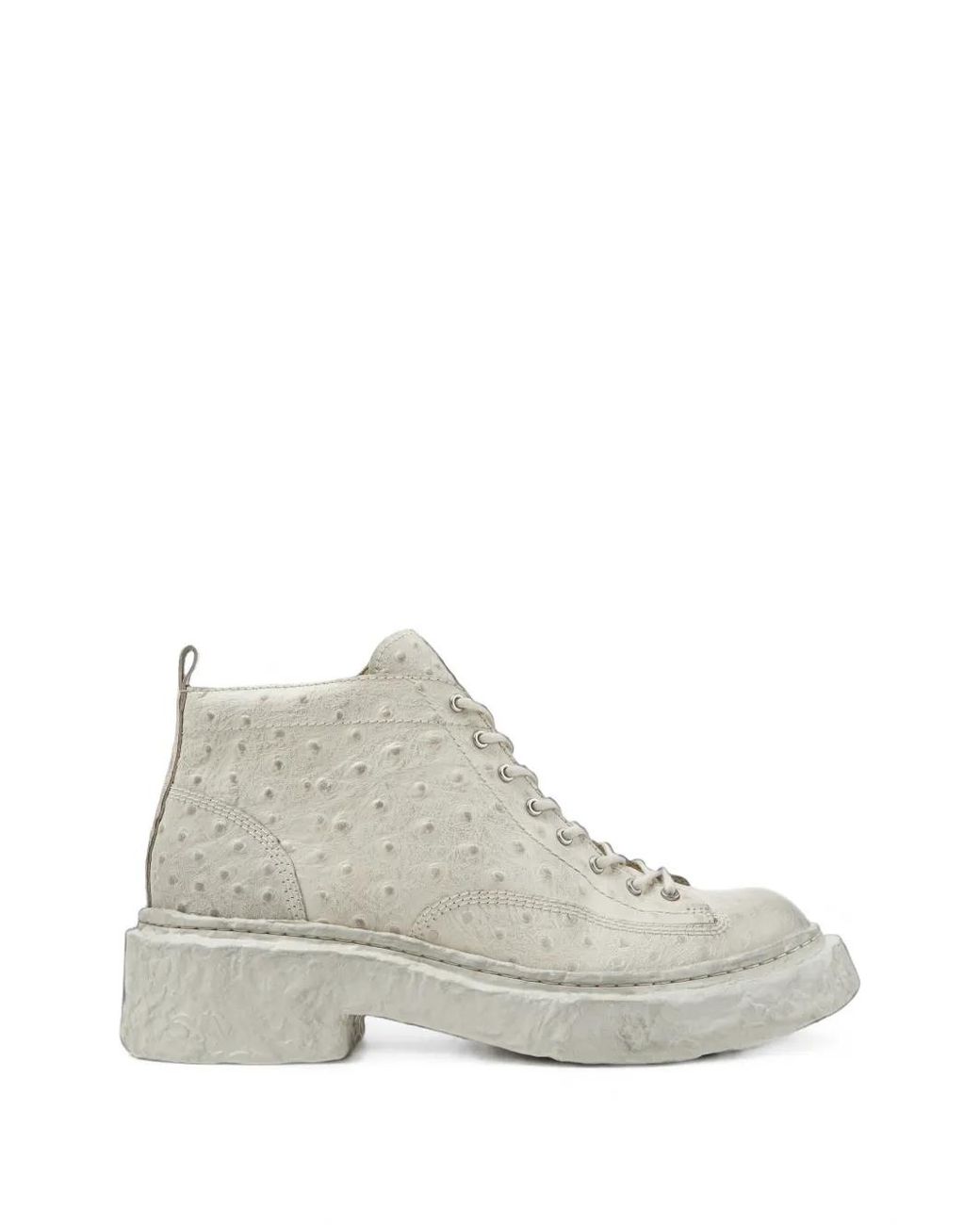 CAMPERLAB White Vámonos Ostrich-Effect Ankle Boots