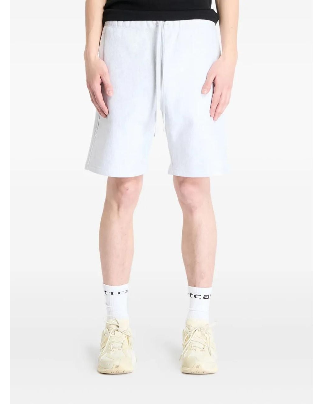 Carhartt White Script-Logo Sweat Shorts for men
