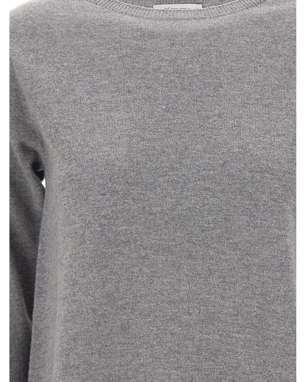 Kangra Gray Crew-Neck Long-Sleeve Sweater