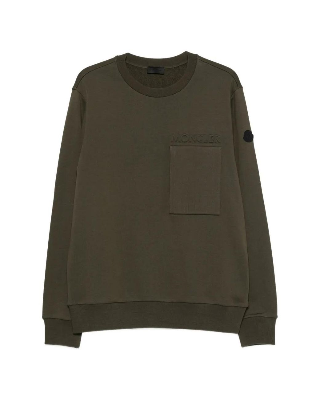 Moncler Green Logo-Embossed Sweatshirt for men