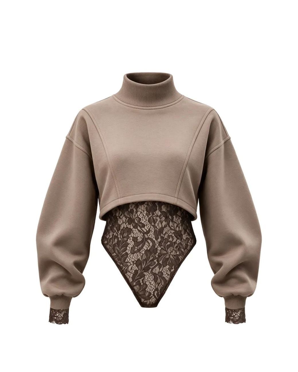 Hamza Natural Ensemble Body Osaka Crop À Col Roulé