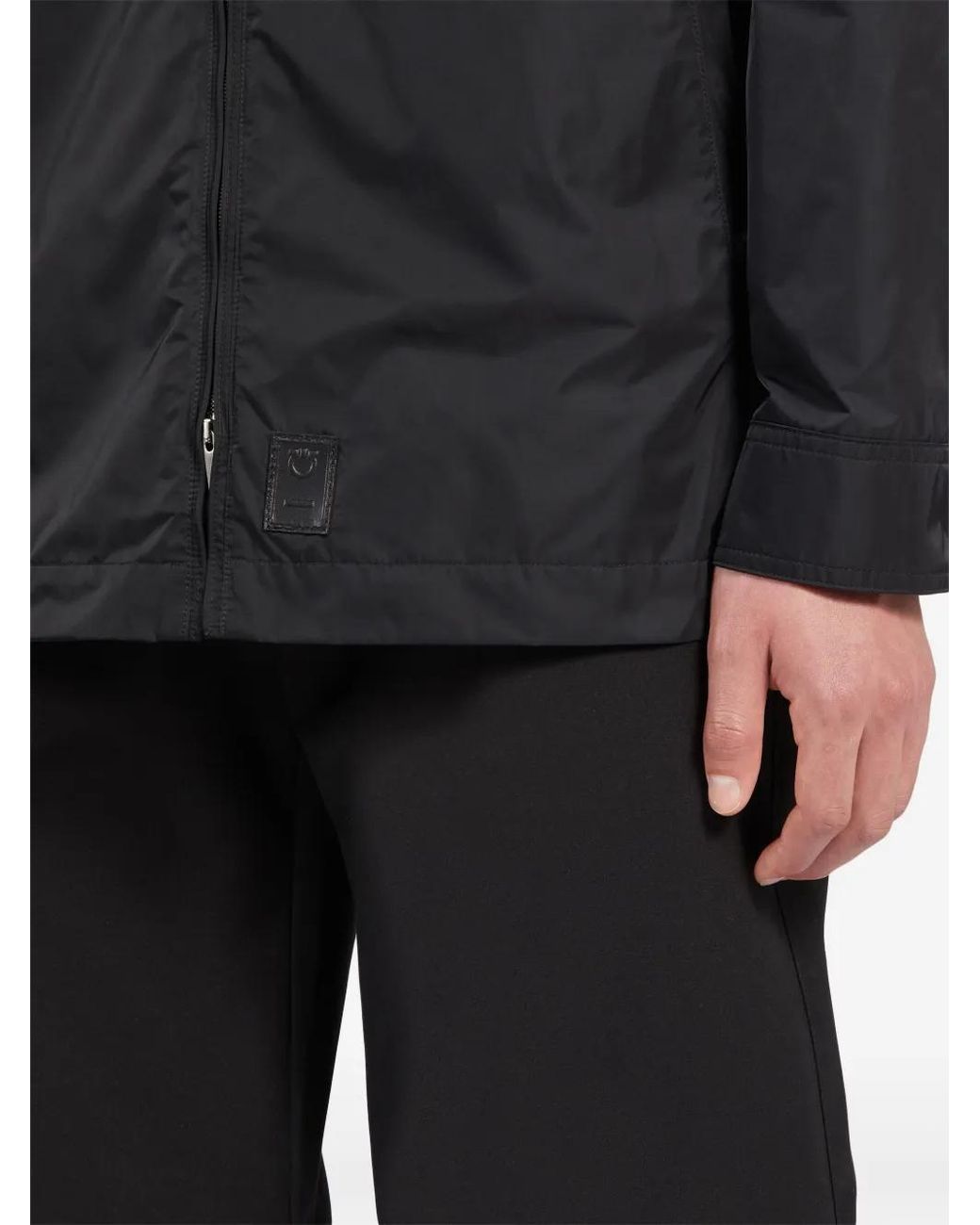 Ferragamo Blue Gancini-Plaque Hooded Jacket for men