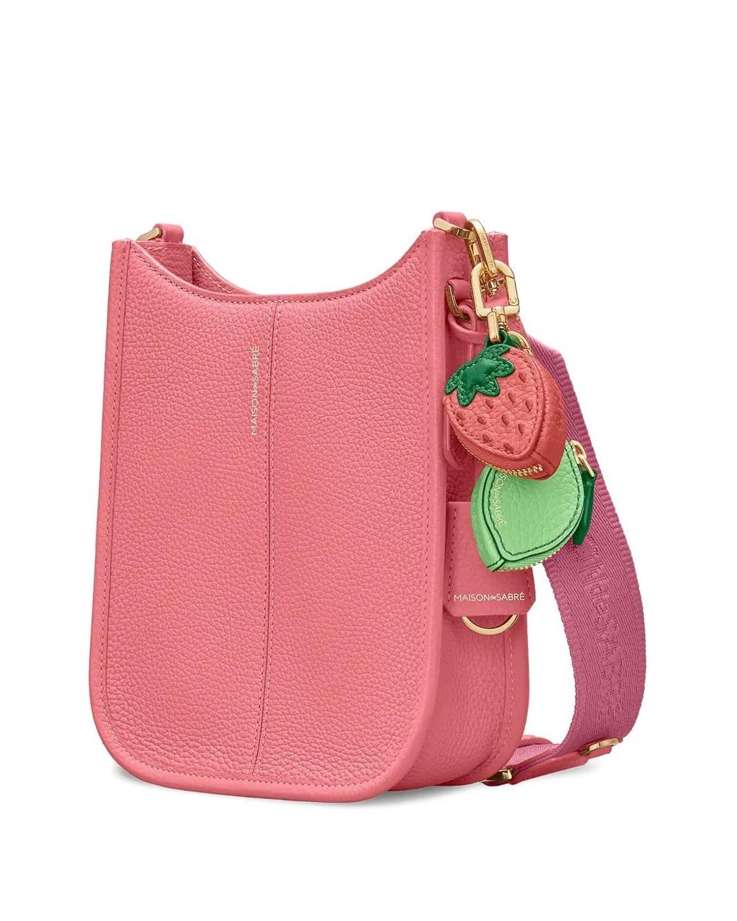 Maison De Sabre Pink Mini Leather Saddle Bag