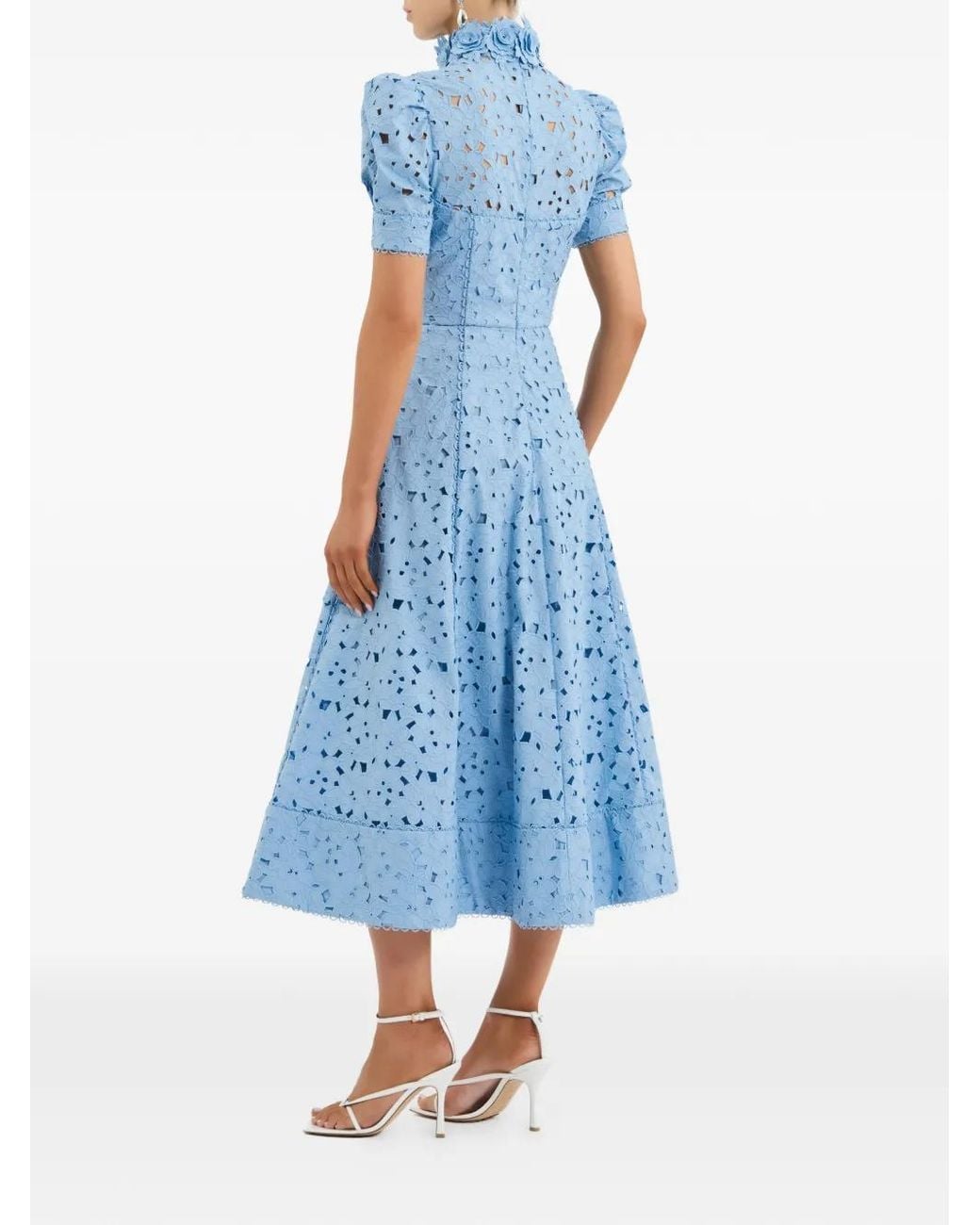 Rebecca Vallance Blue Kitsu Short Sleeve Midi Dress