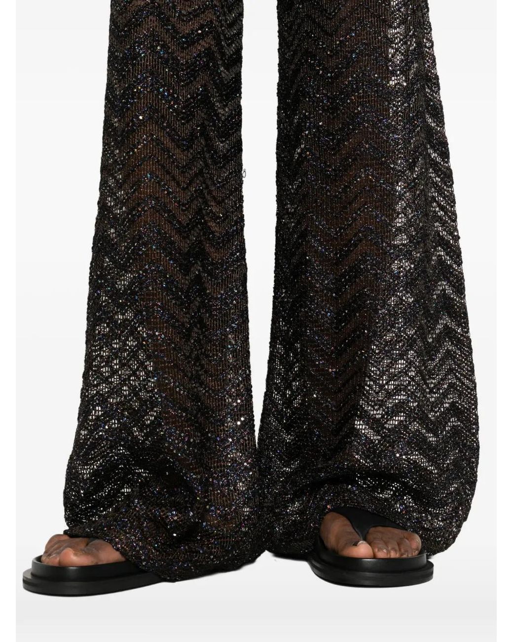 Missoni Black Trousers Zigzag Knit