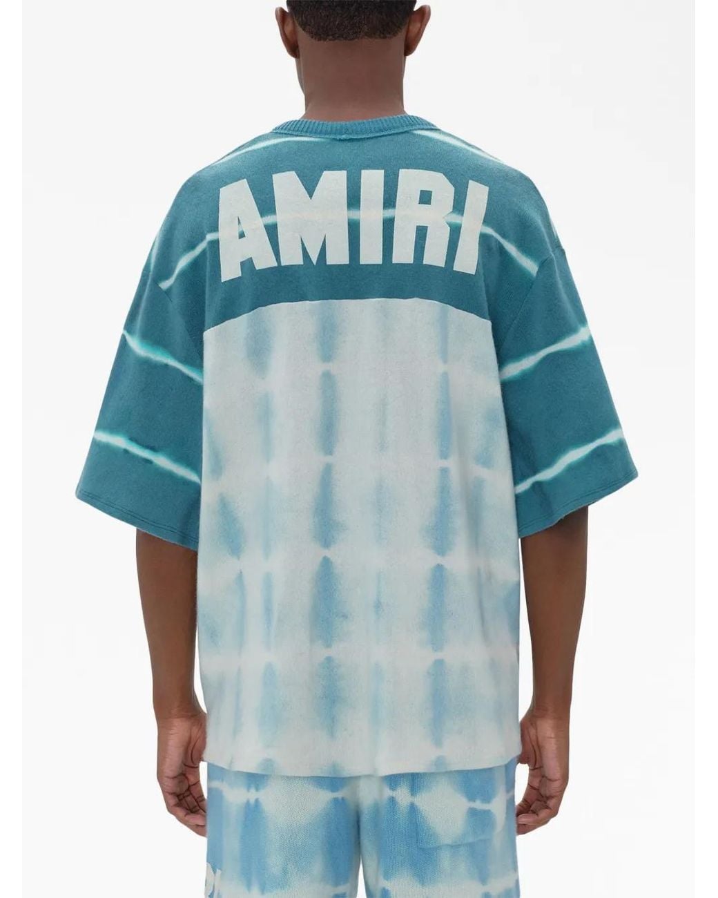 Amiri Blue Logo-print Tie-dye Sweatshirt for men