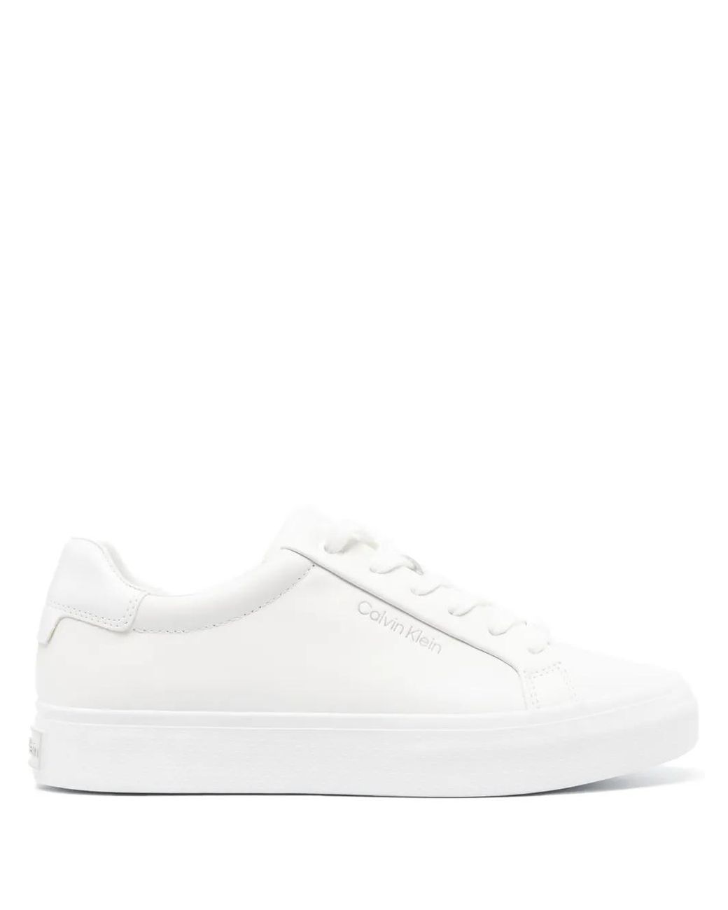 Calvin Klein White Lace-Up Fastening Sneakers
