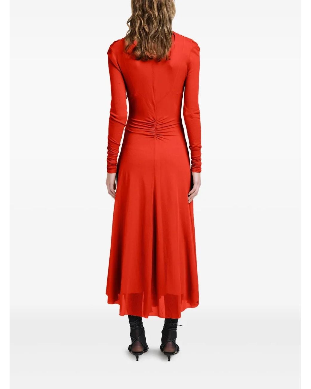Proenza Schouler Red Kerstin Midi Dress