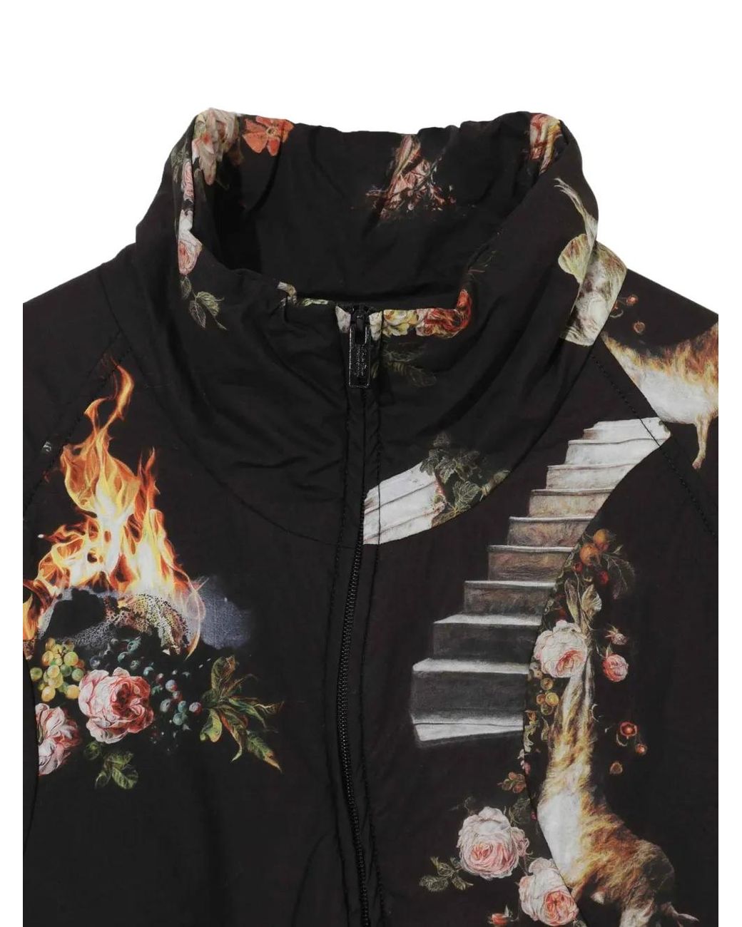 Undercover Black Graphic-Print Asymmetric Jacket for men