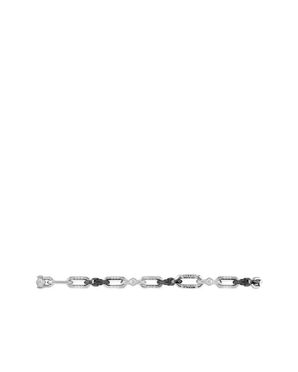 Philipp Plein Gray Edge Cable-Link Bracelet for men