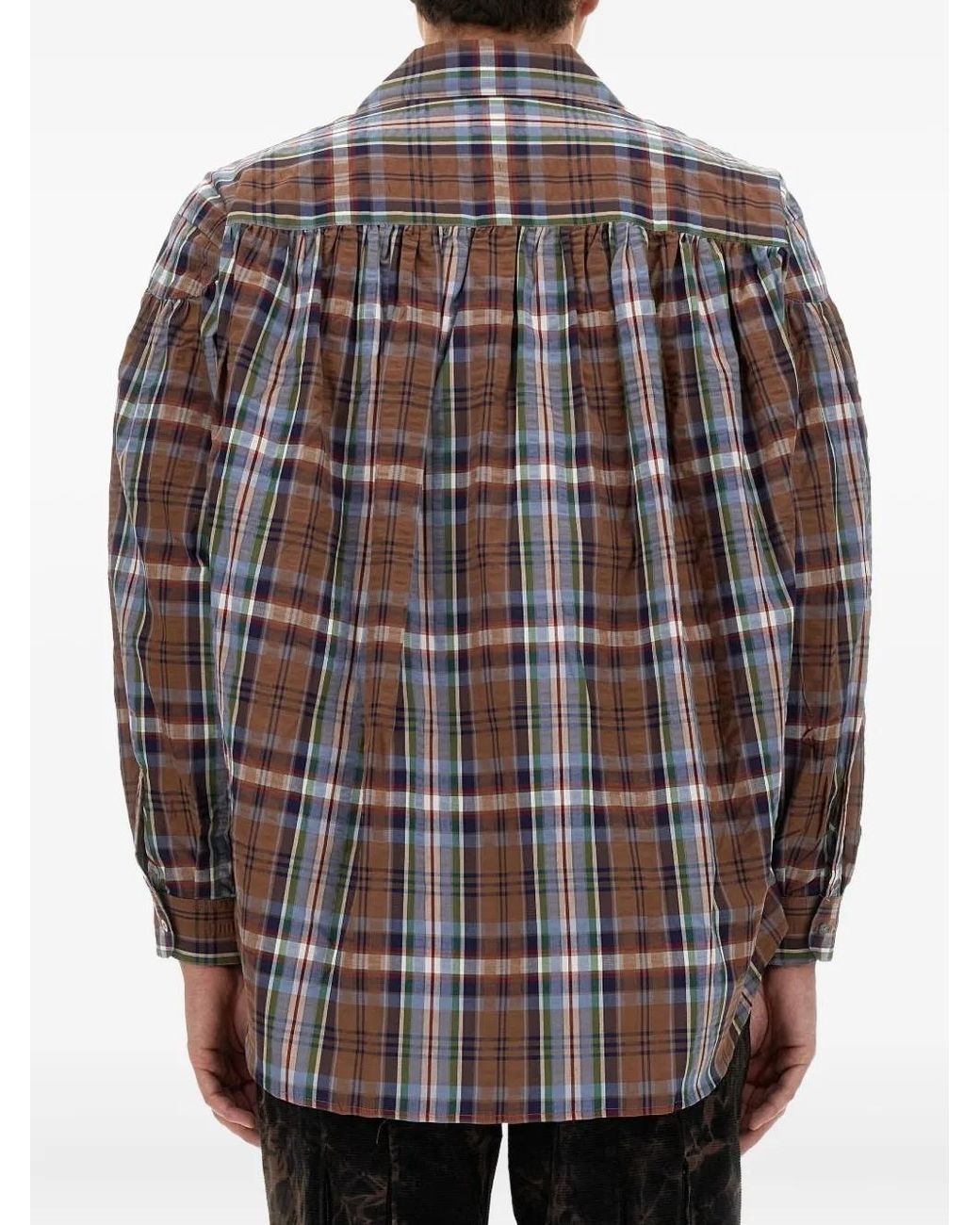 A.I.E. Gray Checked Cotton Shirt for men