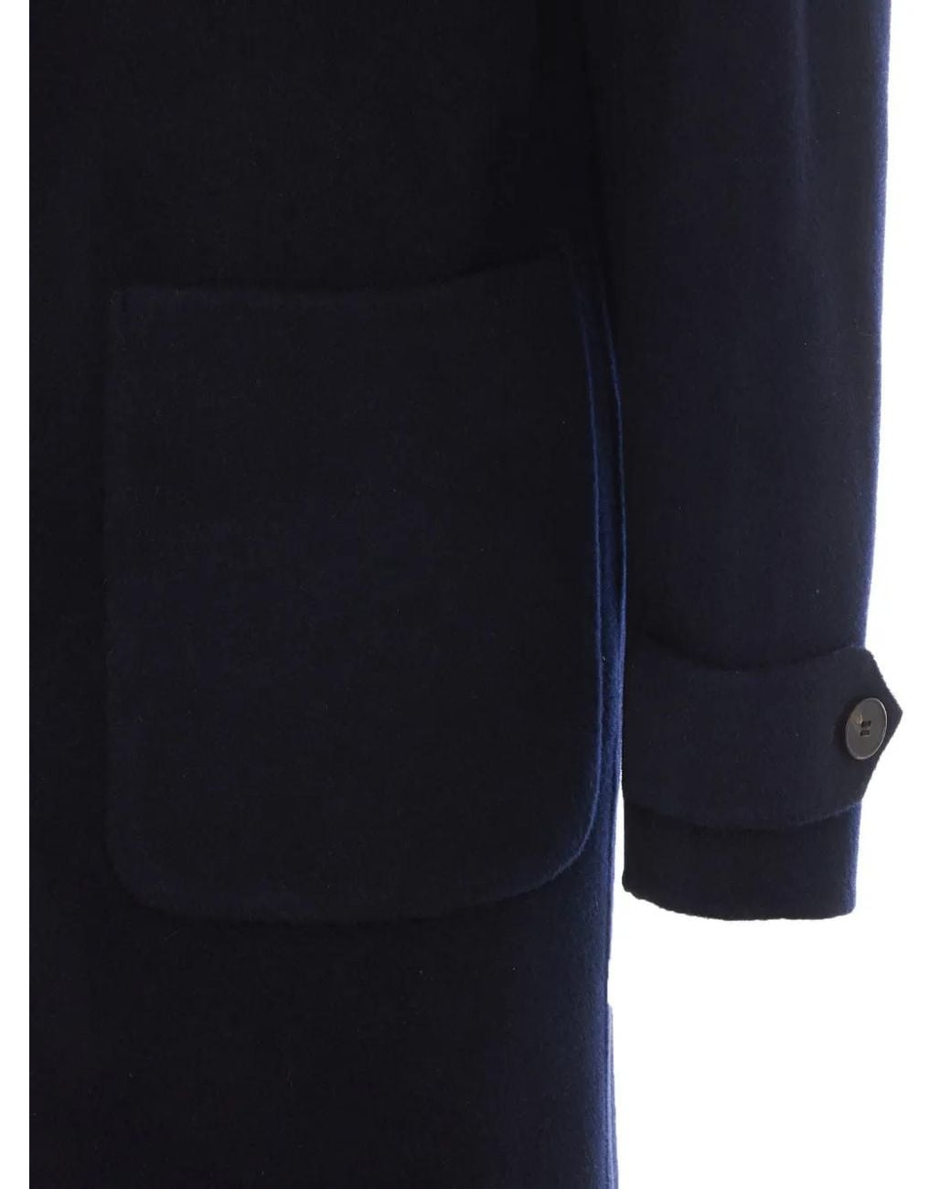 Alpha Studio Blue Button-Fastening Patch-Pocket Coat for men