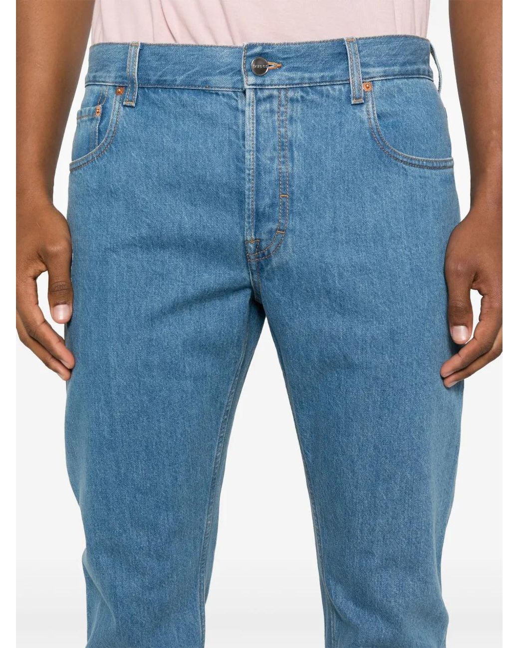 Gucci Blue Cotton Jeans for men
