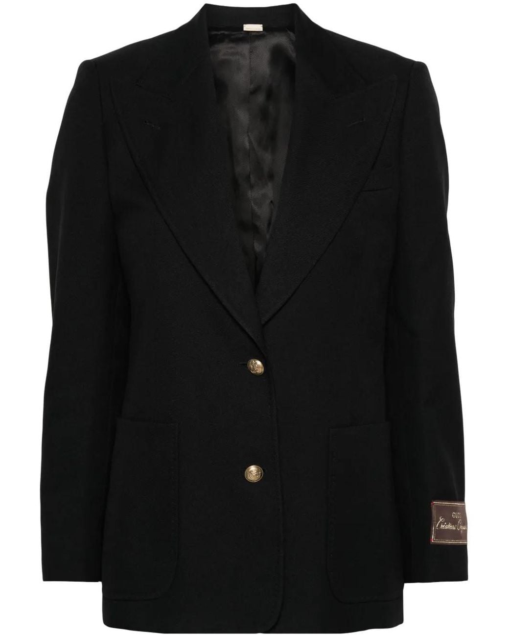 Gucci Black Single-Breasted Twill Blazer