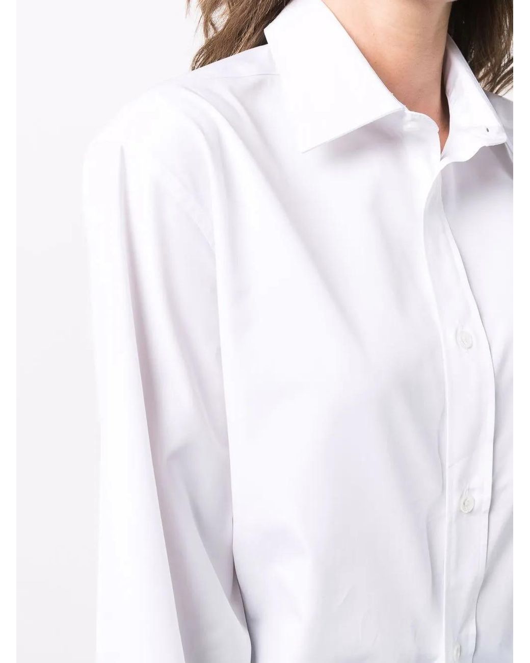 Maison Margiela White Long-Sleeve Cotton Shirt